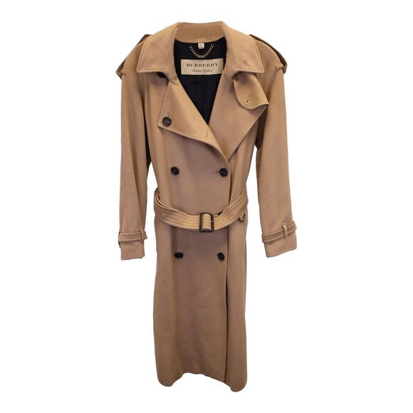 Burberry Double-Breasted Trench Coat in Beige Cupro - Picture 1 of 3